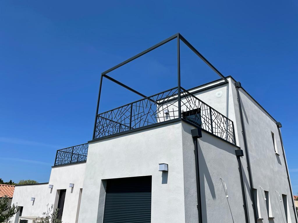 Garde corps terrasse avec pergola intégré Image